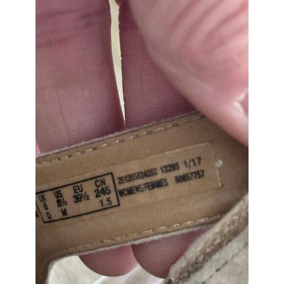 Clarks Ralene Shine Suede Sling Back Open Toe Heeled Strappy Sandals Size 8.5 - Picture 4 of 5